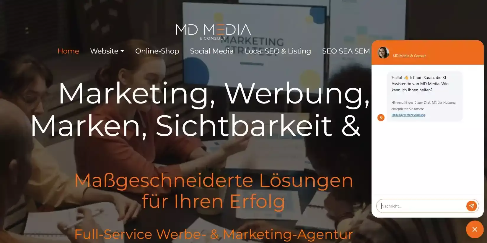 Sarah unser digitaler chatbot